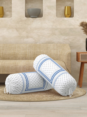 Blocks Of India Cotton Cushions & Bolsters Cover(40 cm*80 cm, Pack of 2, Blue)