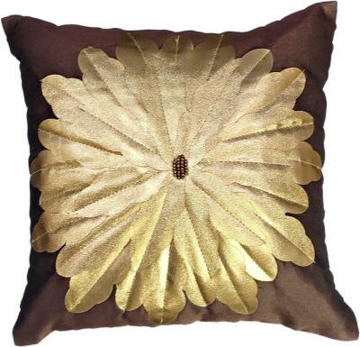 DECOLOGY Silk Cushions Cover(Pack of 5, 60 cm*60 cm, Brown, Gold)