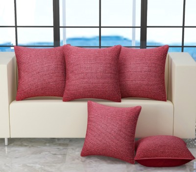 WiseHome Plain Cushions & Pillows Cover(Pack of 5, 40 cm*40 cm, Maroon)