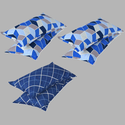 AAKRITI Cotton Pillows Cover(Pack of 6, 43 cm*69 cm, Blue, Light Blue)