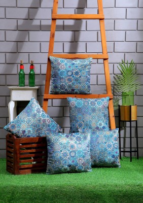 Nendle Motifs Cushions Cover(Pack of 5, 40 cm*40 cm, Blue)