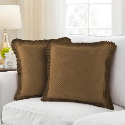 BelBro Velvet Cushions Cover(Pack of 2, 16 cm*16 cm, Brown)