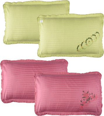 HOMESTIC Cotton Pillows Cover(Pack of 4, 74 cm*50 cm, Beige, Pink)