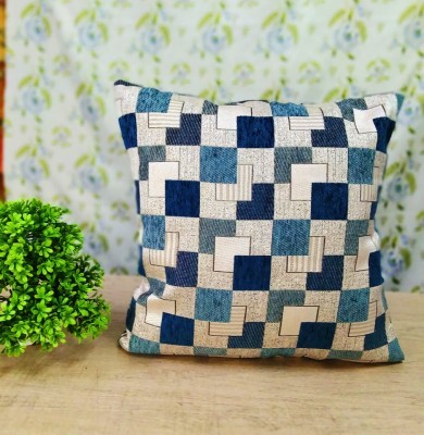 Real Desi Floral Cushions Cover(Pack of 5, 40 cm*40 cm, Blue)