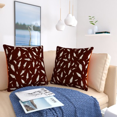MONKDECOR Printed Cushions Cover(Pack of 2, 60 cm*60 cm, Orange)