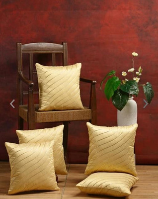Zikrak Dupion Silk Cushions & Pillows Cover(Pack of 5, 40 cm*40 cm, Beige)