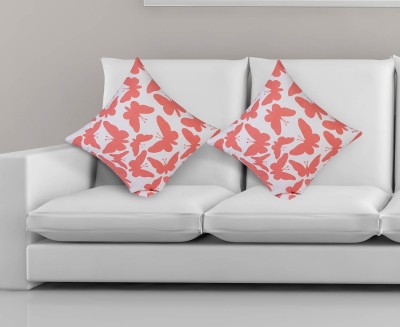 Dekor World Printed Cushions & Pillows Cover(Pack of 2, 60 cm*60 cm, Peach)