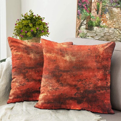 Bluegrass Velvet Cushions Cover(Pack of 2, 40 cm*40 cm, Maroon)