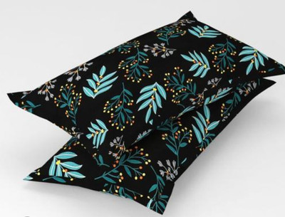 KITTUZ KRAFT Microfiber Pillows Cover(42 cm*68 cm, Pack of 2, Black)