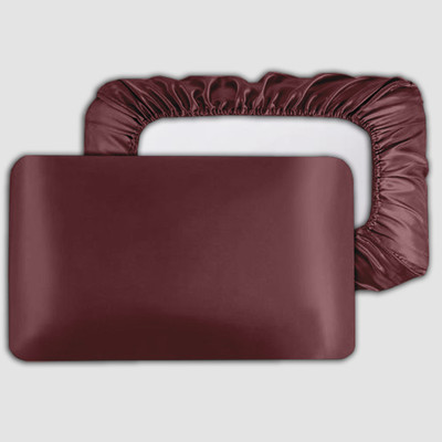 Avirons Satin Pillows Cover(45 cm*71 cm, Pack of 2, Brown)
