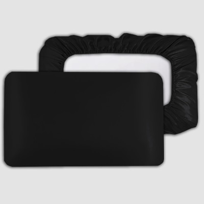 Avirons Satin Pillows Cover(45 cm*71 cm, Pack of 2, Black)