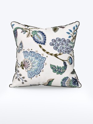 DIGITRENDZZ Floral Cushions Cover(Pack of 2, 40 cm*40 cm, Blue, White)