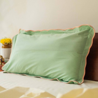 10club Cotton Pillows Cover(Pack of 2, 43.2 cm*68.6 cm, Light Green)