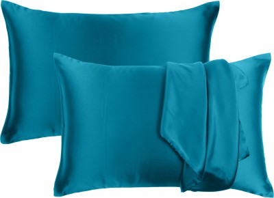 Oussum Plain Pillows Cover(Pack of 2, 45 cm*68 cm, Blue)