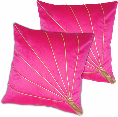 Decorline Silk Cushions & Pillows Cover(40 cm*40 cm, Pack of 2, Pink)