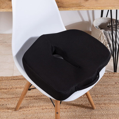 Flipkart SmartBuy Orthopedic Coccyx Cushion for Tailbone Pain -Tailbone Pillow for Sitting Memory Foam Solid Sleeping Pillow Pack of 1(Black)