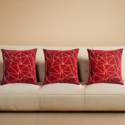 DecoGhar Velvet, Polyester Cushions & Pillows Cover(Pack of 3, 40 cm*40 cm, Red)