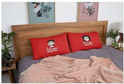 TheYaYaCafe Velvet Pillows Cover(44 cm*69 cm, Pack of 2, Red)