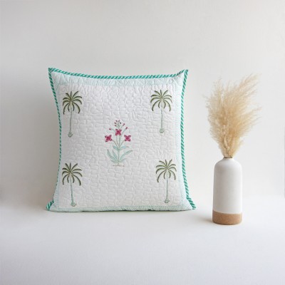 HOMEMONDE Floral Cushions Cover(60 cm*60 cm, Green)