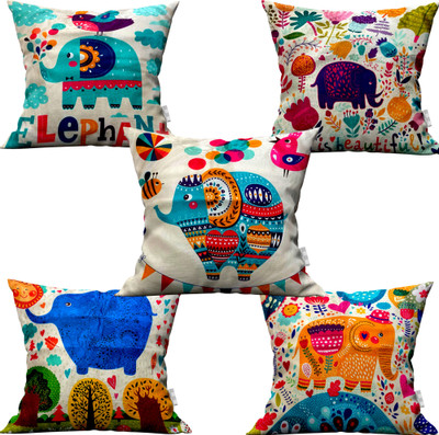 Crosmo Polyester Cushions Cover(Pack of 5, 40 cm*40 cm, Multicolor)