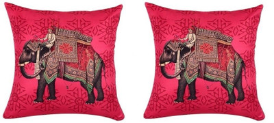 SEJ BY NISHA GUPTA Silk Cushions Cover(Pack of 2, 40 cm*40 cm, Multicolor)