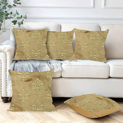 TURIYA Velvet Cushions Cover(Pack of 5, 40 cm*40 cm, Beige)