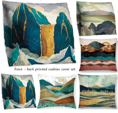 DARSHANAM WORLD Printed Cushions Cover(Pack of 5, 16 cm*16 cm, Maroon)