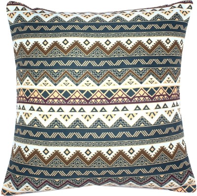 Alina decor Printed Cushions Cover(Pack of 2, 45.72 cm*45.72 cm, White, Blue, Brown)