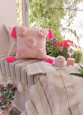 Throwpillow Cotton Cushions Cover(30 cm*36 cm, Pink)