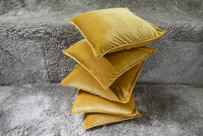 Dulhan Velvet Cushions Cover(60 cm*60 cm, Pack of 5, Gold)