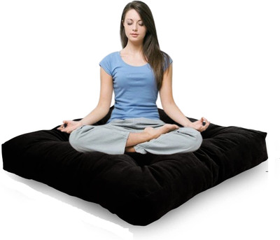 Heaven Luxurious Microfibre Solid Chair Pad Pack of 1(Black)