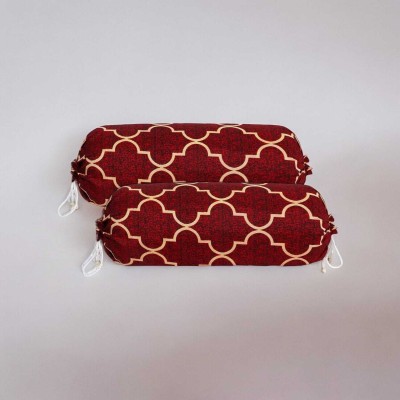 hargunz Polycotton Bolsters Cover(Pack of 2, 40 cm*80 cm, Maroon)