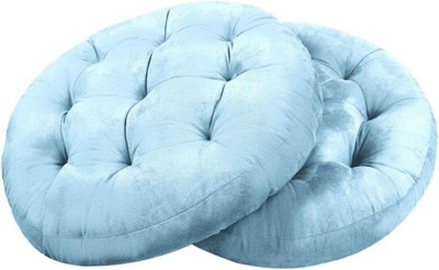 Slatters Be Royal Store Microfibre Solid Floor Cushion Pack of 2(Light Blue)