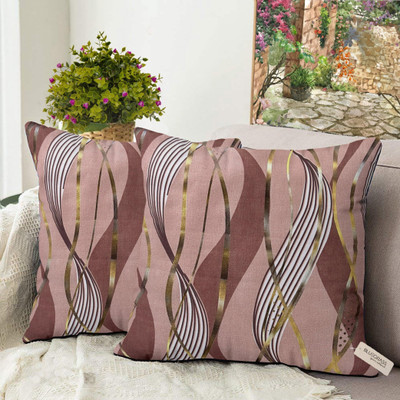 Bluegrass Velvet Cushions & Pillows Cover(40 cm*40 cm, Pack of 2, Peach)