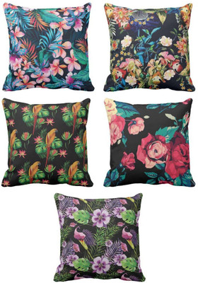TheYaYaCafe Polyester Cushions Cover(40.64 cm*40.64 cm, Pack of 5, Multicolor)