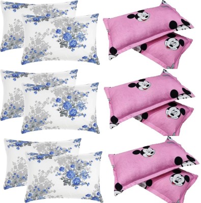 PKSM Creation 3D Printed Pillows Cover(Pack of 12, 71 cm*45 cm, White, Pink)