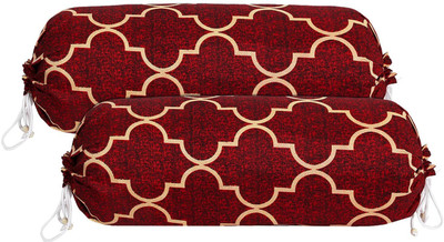 Shri Krishana Fabrics Cotton Bolsters Cover(40 cm*80 cm, Pack of 2, Red)