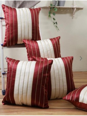Fazar Creations Striped Cushions Cover(Pack of 5, 40 cm*40 cm, Maroon)