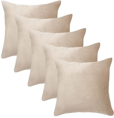 Anwaliya Velvet Cushions Cover(Pack of 5, 40 cm*40 cm, Beige)