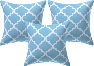 Go Texstylers Cotton Cushions Cover(50 cm*50 cm, Pack of 3, Light Blue)