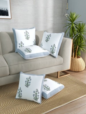 SHAADMAANI HOME Printed Cushions Cover(Pack of 5, 40 cm*40 cm, Blue, White)