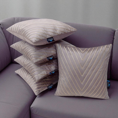 Zikrak Velvet Cushions & Pillows Cover(50 cm*50 cm, Pack of 5, Brown)