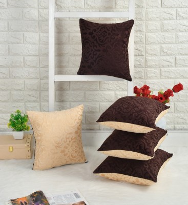 JIGGSTER STORE Velvet Cushions & Pillows Cover(Pack of 5, 40 cm*40 cm, Brown)