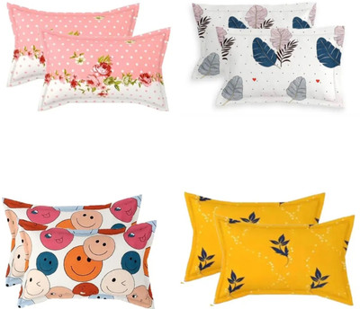 SUKHBERI Cotton Pillows Cover(43 cm*63 cm, Pack of 8, Beige)