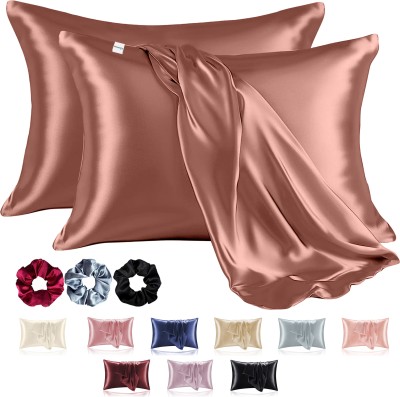 HOMESTIC Satin Cushions & Pillows Cover(Pack of 2, 70 cm*46 cm, Brown)