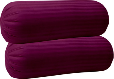 Trance Home Linen Cotton Bolsters Cover(41 cm*81 cm, Pack of 2, Maroon)