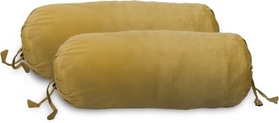 Dulhan Enterprises Velvet Bolsters Cover(Pack of 2, 81 cm*40 cm, Gold)