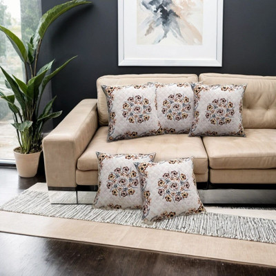 VARIKSH HOMES Velvet Cushions Cover(40 cm*40 cm, Pack of 5, Beige)