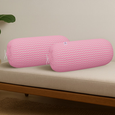 Heart Home Microfiber Bolsters Cover(40 cm*80 cm, Pack of 2, Pink)