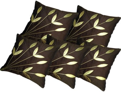India Furnish Floral Cushions & Pillows Cover(Pack of 5, 40 cm*40 cm, Brown)